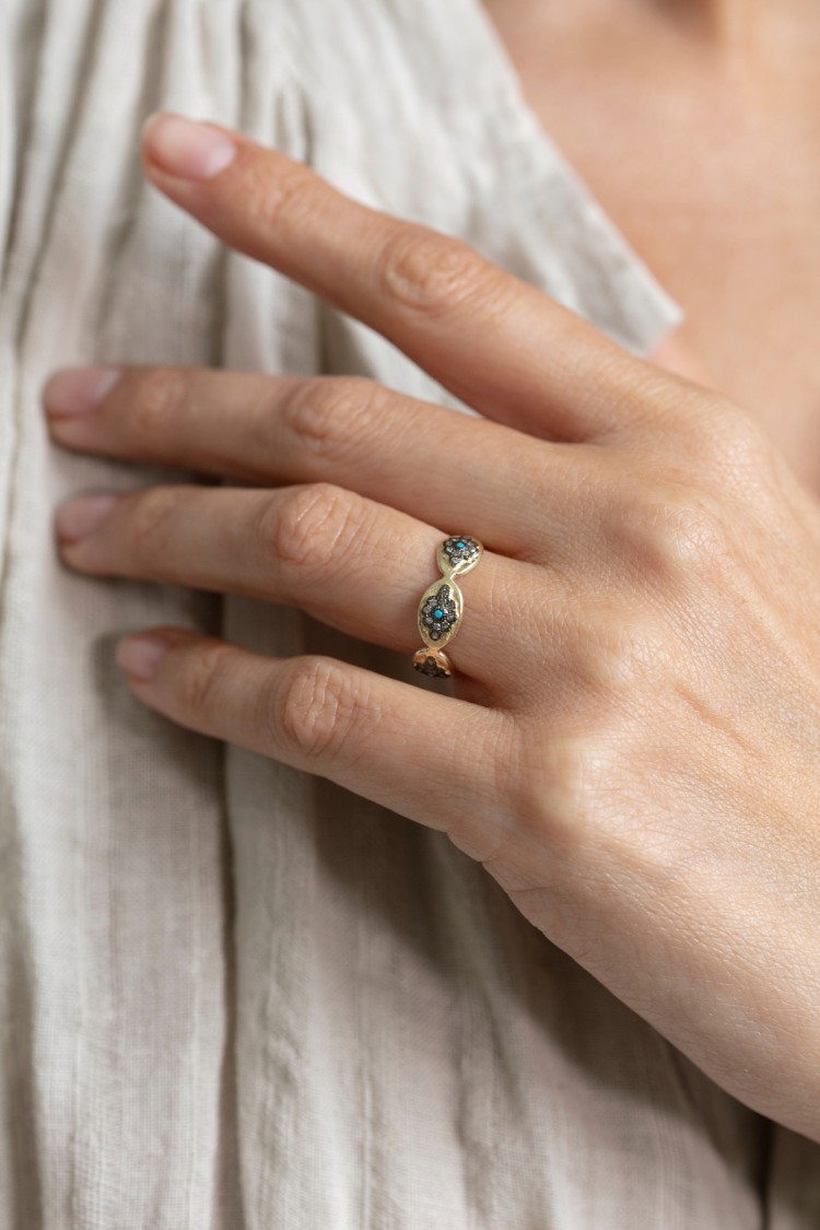 Bague Folk turquoise